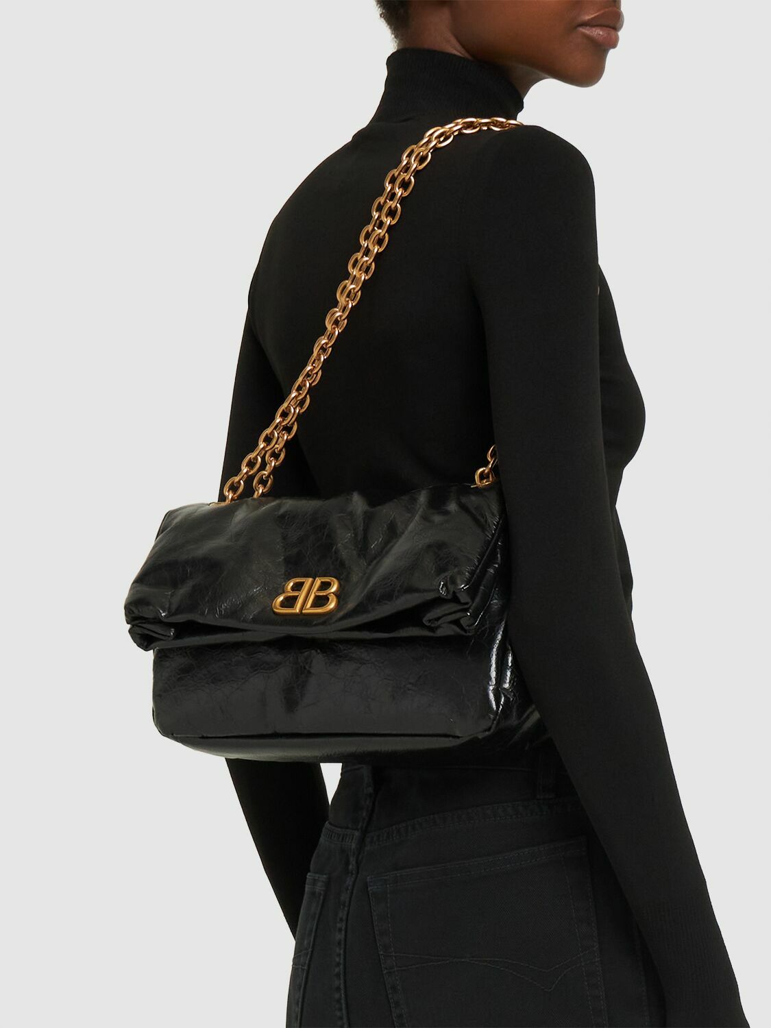 BALENCIAGA - Small Monaco Leather Shoulder Bag