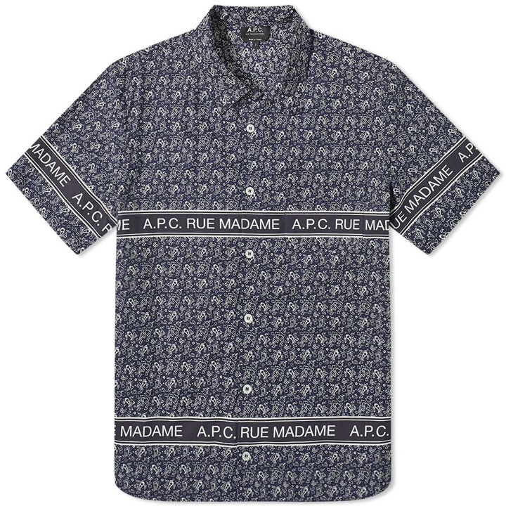 Photo: A.P.C. Short Sleeve Logo Pattern Shirt