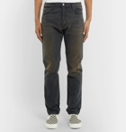 424 - Dark-Grey Slim-Fit Distressed Cotton-Canvas Trousers - Black