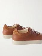 Paul Smith - Basso Suede-Trimmed Full-Grain Leather Sneakers - Brown