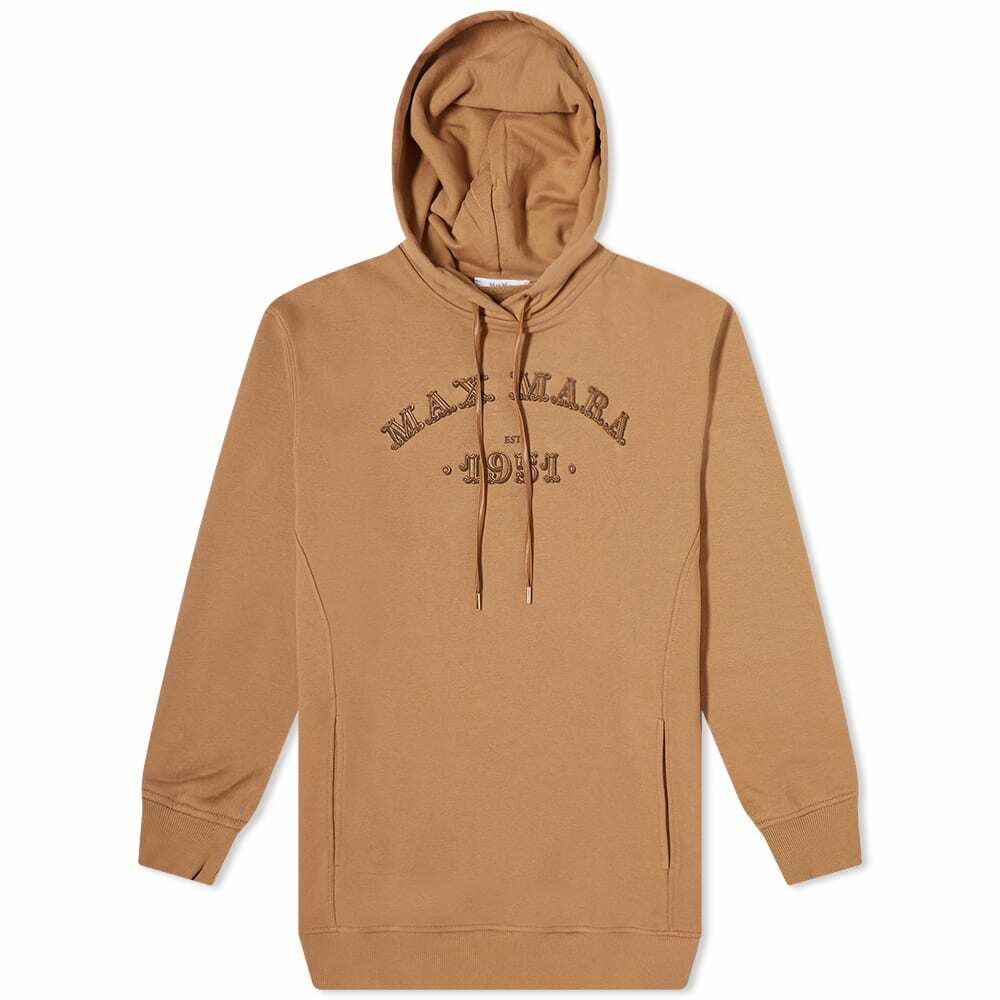 Filo Logo Printed Cotton Blend Hoodie in Yellow - Max Mara