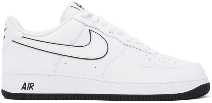 Photo: Nike White & Black Air Force 1 '07 Sneakers