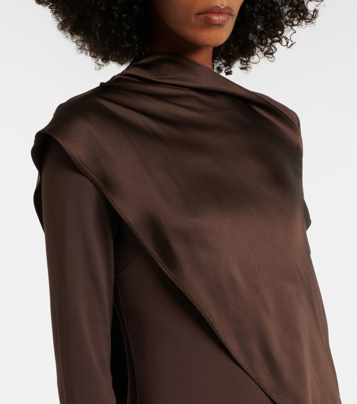 Taller Marmo Mounia caped crêpe cady gown
