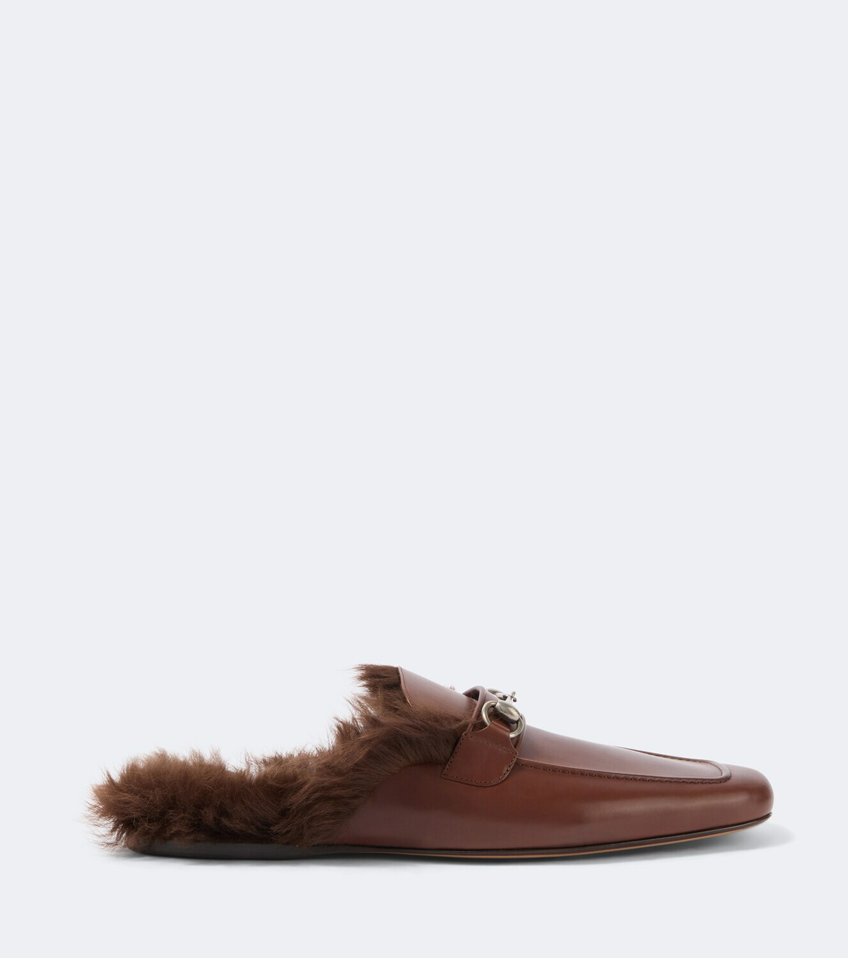 Gucci Horsebit shearling-lined leather mules