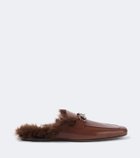 Gucci Horsebit shearling-lined leather mules