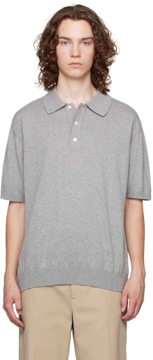 ANOTHER ASPECT Gray 'Another Polo Shirt 3.0' Polo ANOTHER ASPECT
