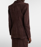 Stouls Jones double-breasted suede blazer