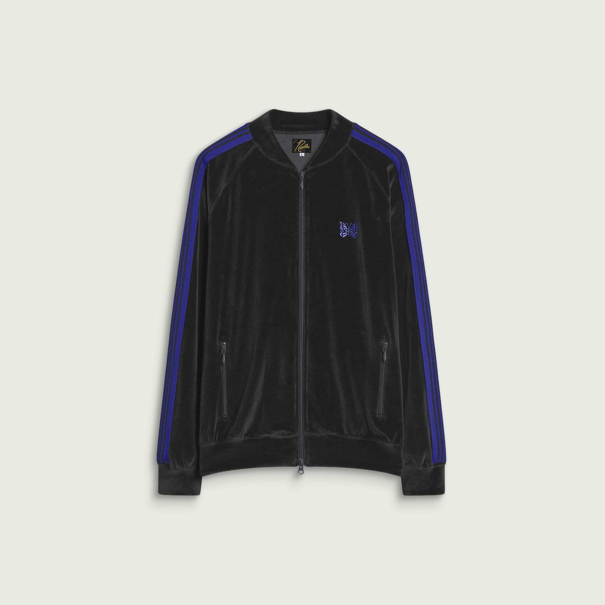 Needles Men's Velour Rib Collar Track Jacket in Charcoal