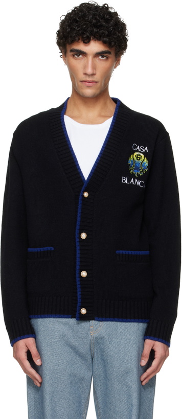 Photo: Casablanca Black Flaming Tennis Ball Cardigan