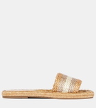 Aquazzura Playa raffia slides
