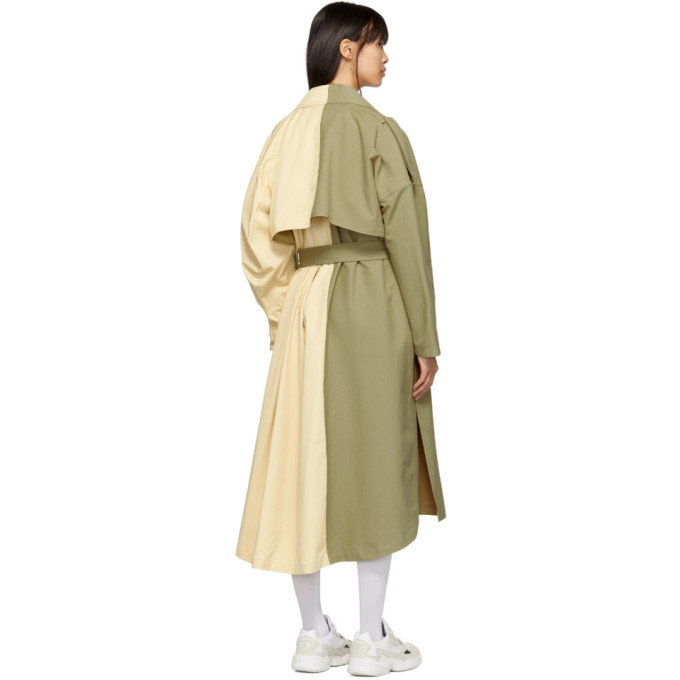 Enfold Beige Double-Faced Asymmetrical Trench Coat Enfold