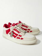 AMIRI - Skel-Top Colour-Block Leather and Bouclé Sneakers - Red
