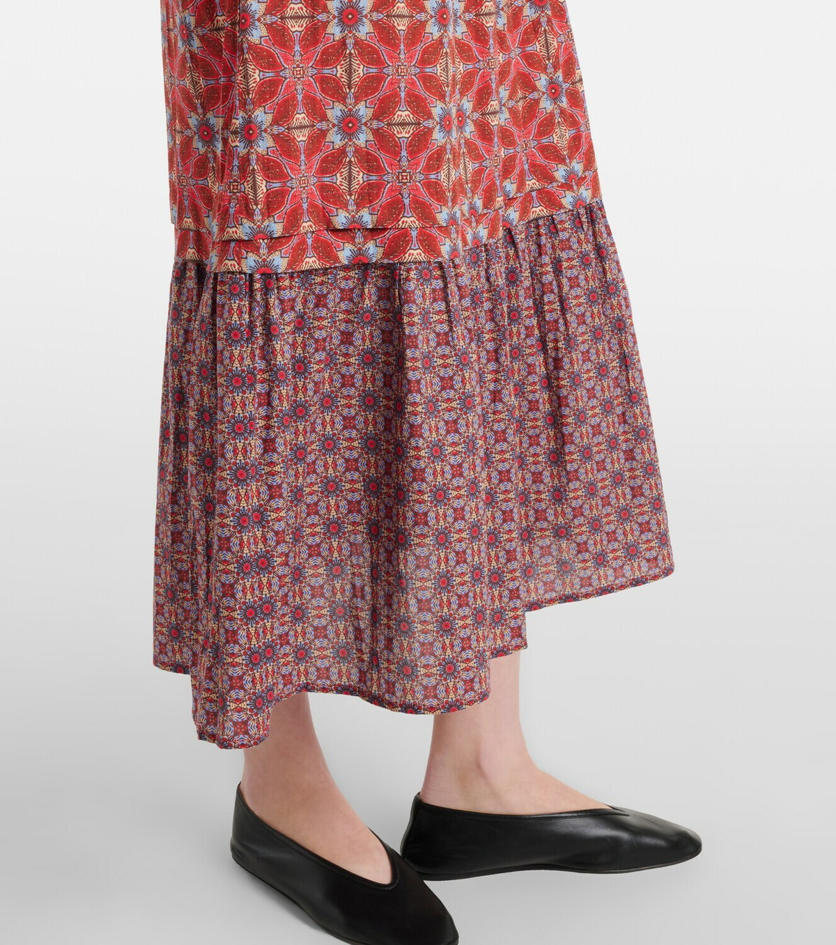Velvet Maela printed cotton midi dress