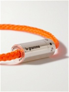 LE GRAMME - 5g Braided Cord and Sterling Silver Bracelet - Orange