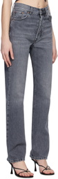 House of Dagmar Gray Straight-Leg Jeans