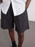 WTAPS - Logo-Appliquéd Striped Poplin Shirt - Gray