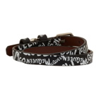 Alexander McQueen Black Allover Graffiti Wraparound Bracelet