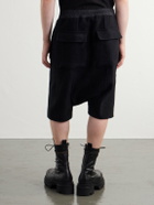 Rick Owens - Rick's Pods Straight-Leg Cashmere Drawstring Shorts - Black