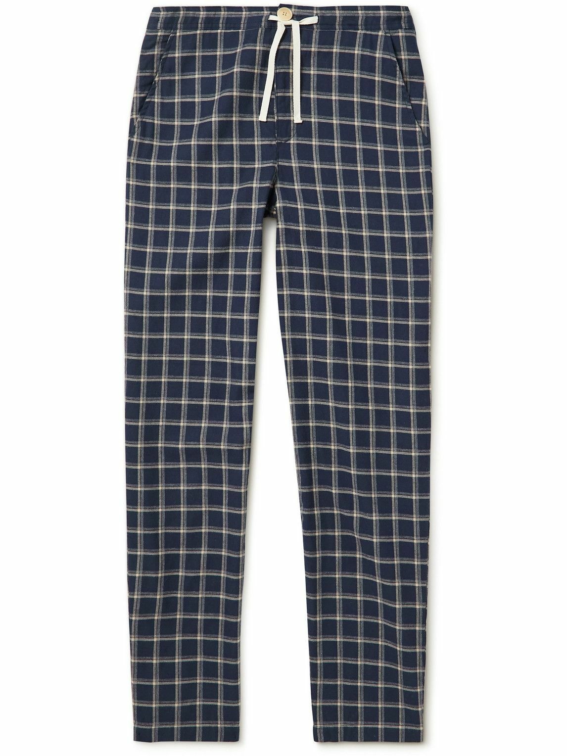 Oliver Spencer - Checked Cotton-Flannel Pyjama Trousers - Blue Oliver ...