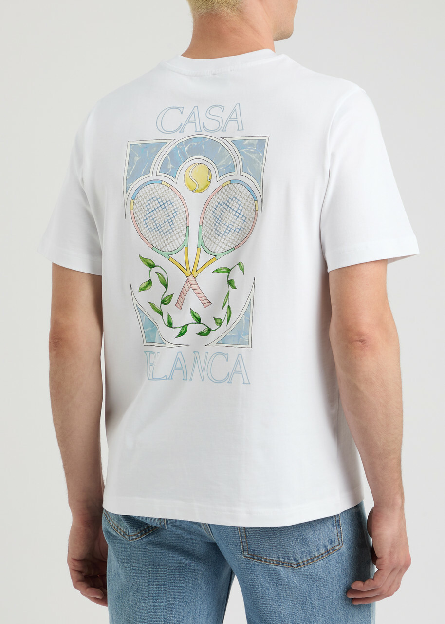 Casablanca Tennis Club Printed Cotton T-shirt White Casablanca