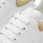 Alexander McQueen Men's Heel Tab Wedge Sole Sneakers in White/Beige