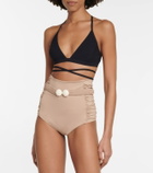 Johanna Ortiz High-rise belted bikini bottoms