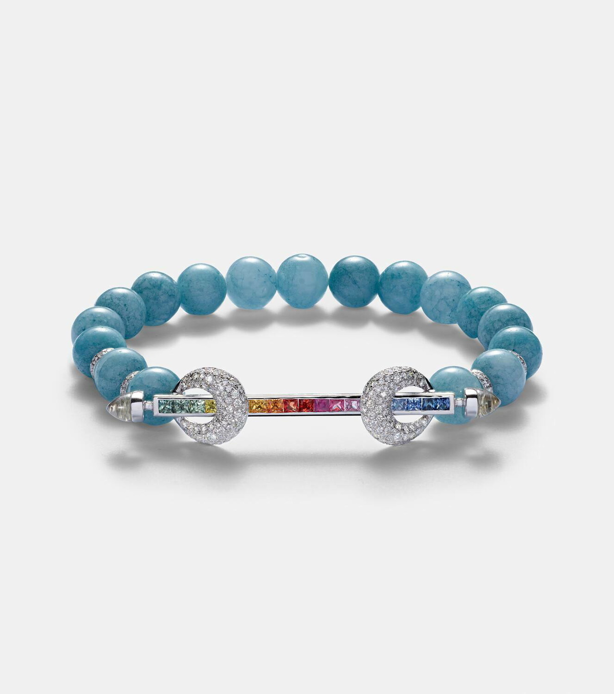 Ananya Chakra 18kt white gold bracelet with sapphires, diamonds, and gemstones
