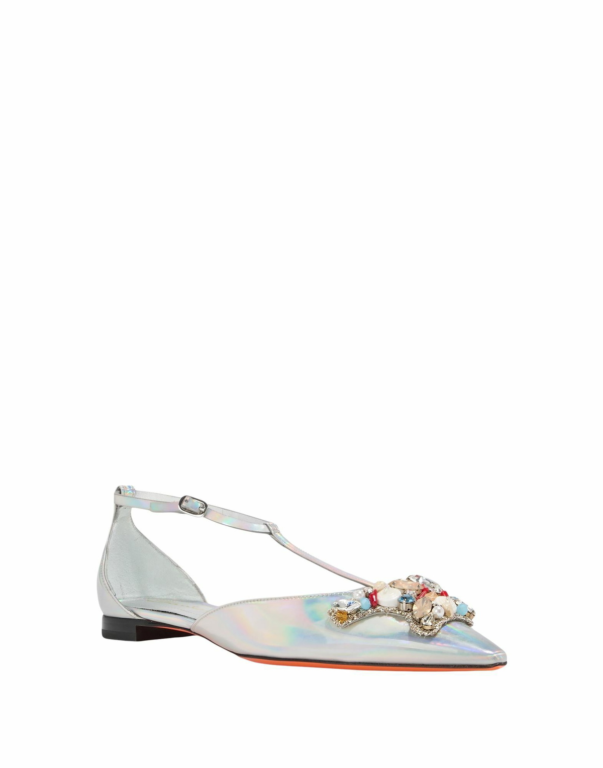 Santoni Womens Ballet flats in Silver