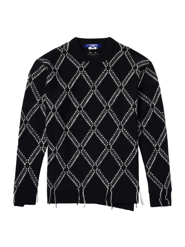 Photo: Junya Watanabe - Intarsia Wool-Blend Sweater - Black