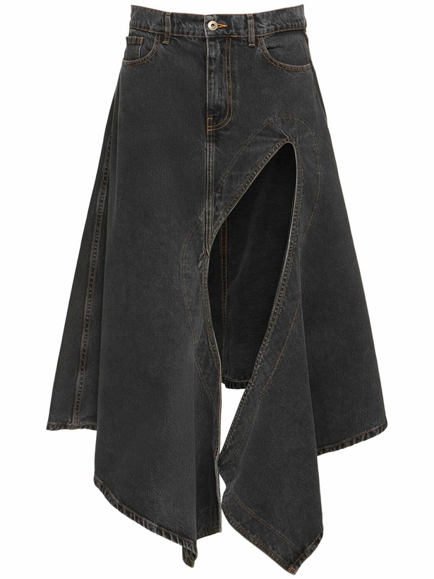 Photo: Y/PROJECT Asymmetric High Rise Denim Midi Skirt