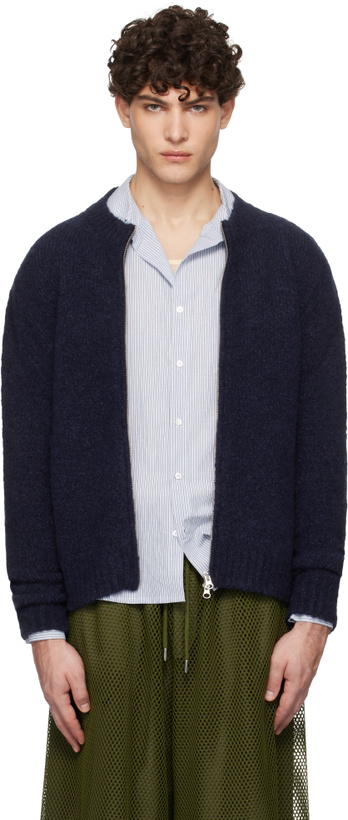 Photo: Paloma Wool Navy 'Plaisir' Zip Sweater