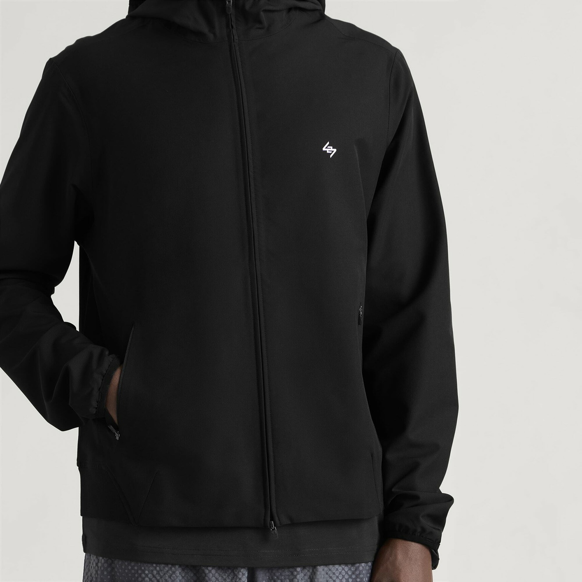 Represent 247 Men's Bonded Running Jacket in Jet Black