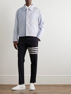 Thom Browne - Striped Cotton-Seersucker Bomber Jacket - Blue