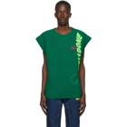 We11done Green Wool Multi-Logo Vest