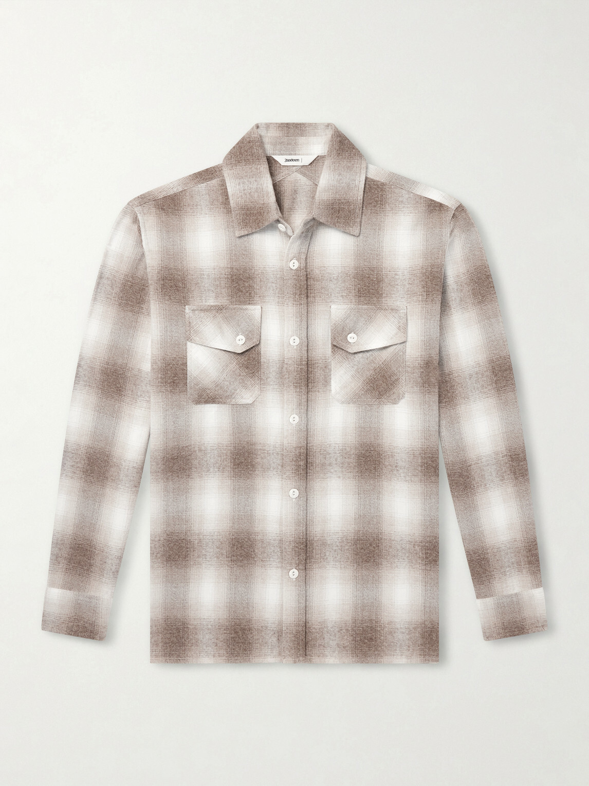 3sixteen - Checked Cotton-Flannel Shirt - Neutrals