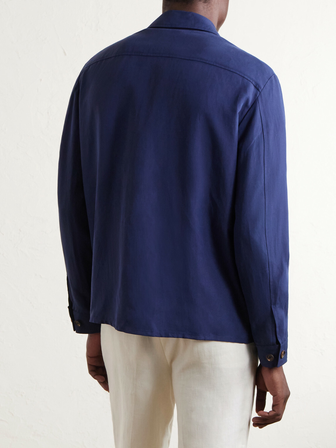 Eleventy - Lyocell and Linen-Blend Shirt - Blue