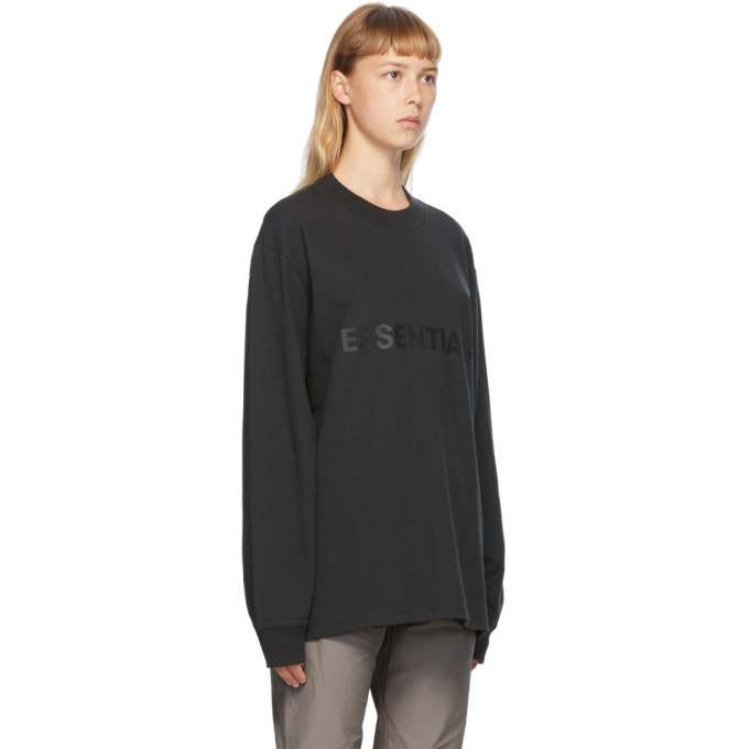 Essentials Black Logo Long Sleeve T-Shirt Essentials