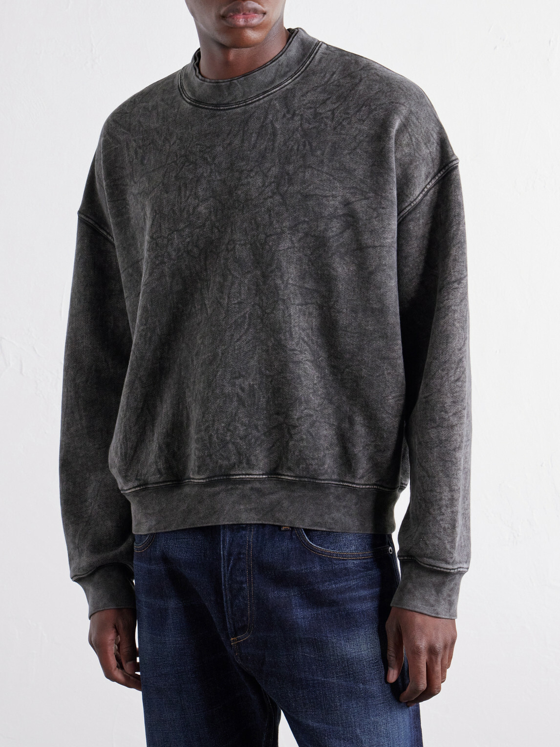 AGOLDE - Lambert Cotton-Jersey Sweatshirt - Gray