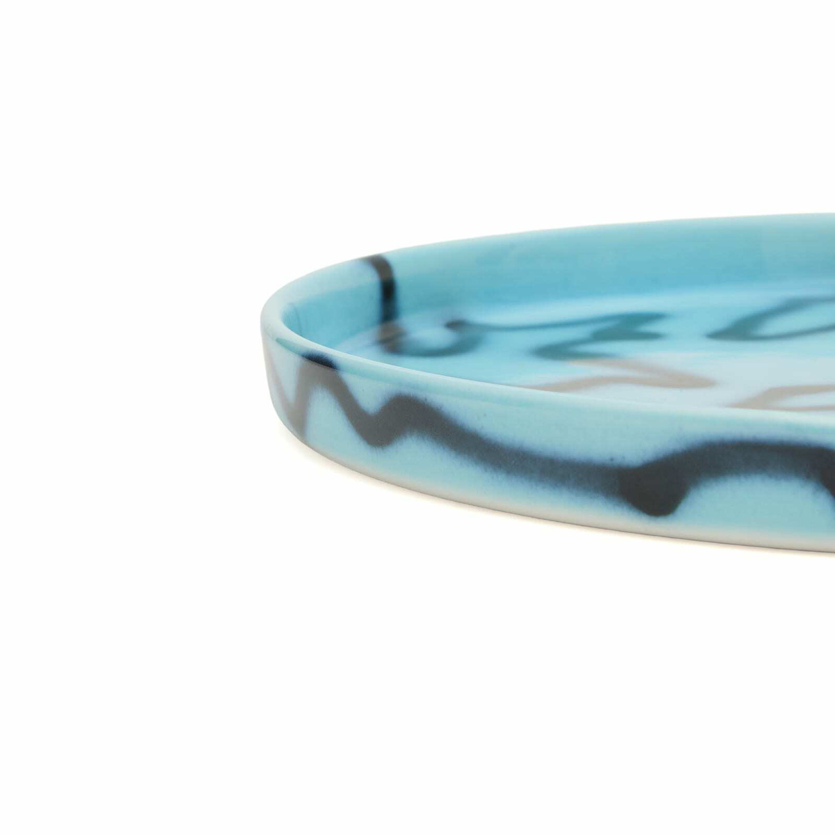 Frizbee Ceramics Small Tray in Blue Pizza 
