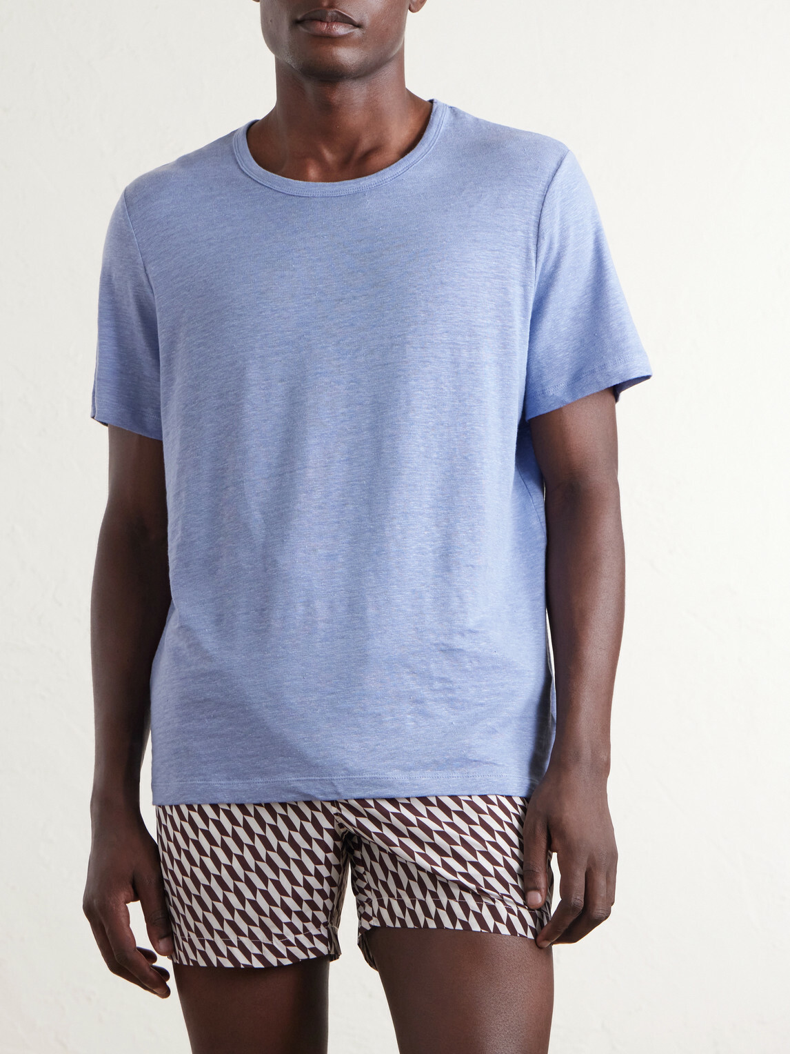 Onia - Linen-Blend Jersey T-Shirt - Blue
