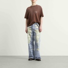 Acne Studios Men's 1981 Rose Print Denim Jeans in Blue/Green