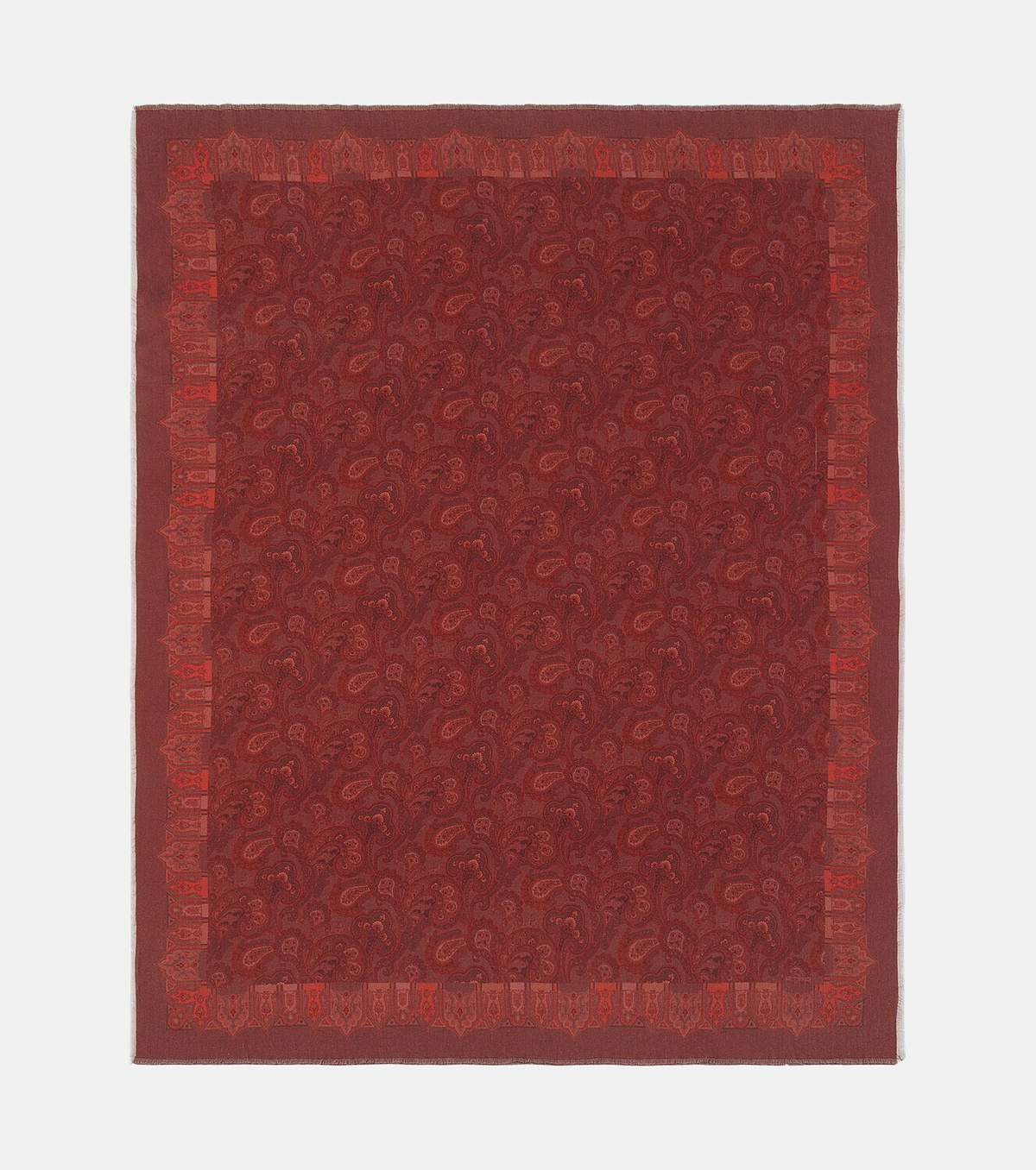 Etro Paisley printed wool throw