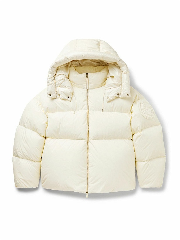 Photo: Moncler Genius - Roc Nation by Jay-Z Antila Logo-Appliquéd Quilted Shell Hooded Down Jacket - Neutrals