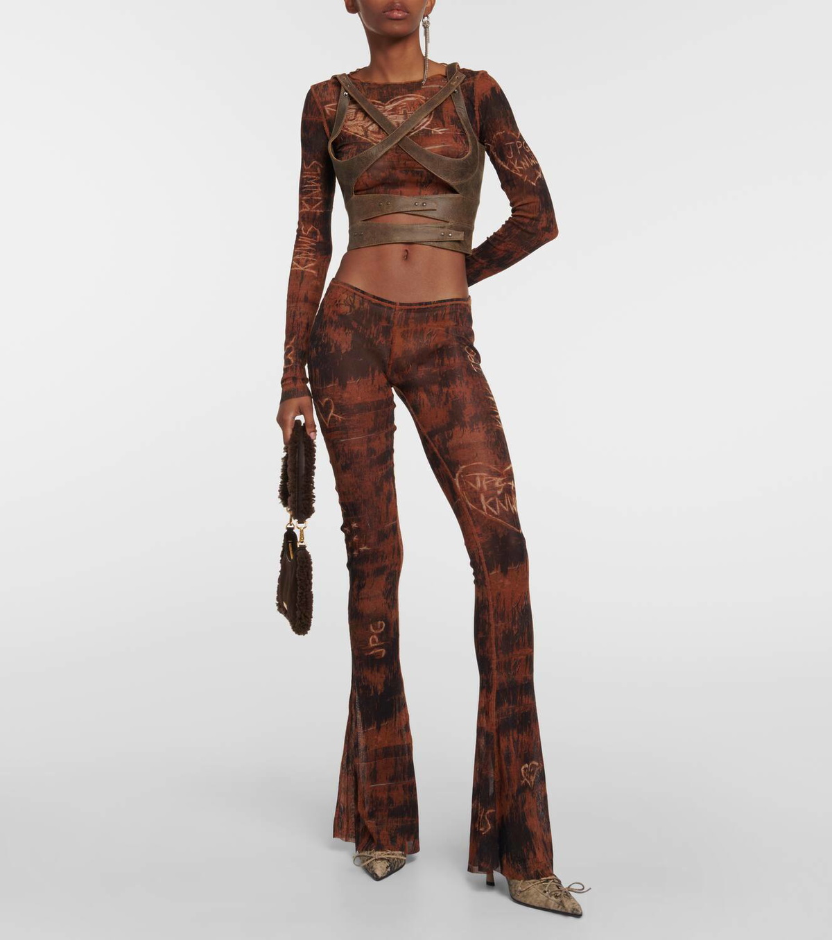 Jean Paul Gaultier x KNWLS printed jersey flared leggings