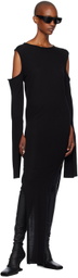 Rick Owens Black Porterville Cape Sleeve Maxi Dress