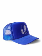 Local Authority LA - LA Bones Logo-Embroidered Cotton-Blend Canvas and Mesh Trucker Cap