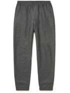 LORO PIANA - Tapered Pleated Virgin Wool and Cashmere-Blend Flannel Trousers - Gray