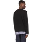 Juun.J Black Wool Woven Patched Sweater