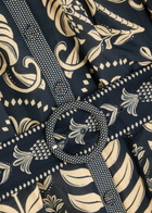Farm Rio Anika Printed Belted Cotton-blend Mini Shirt Dress Dark Blue