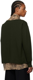 Dries Van Noten Green Off-The-Shoulder Sweatshirt